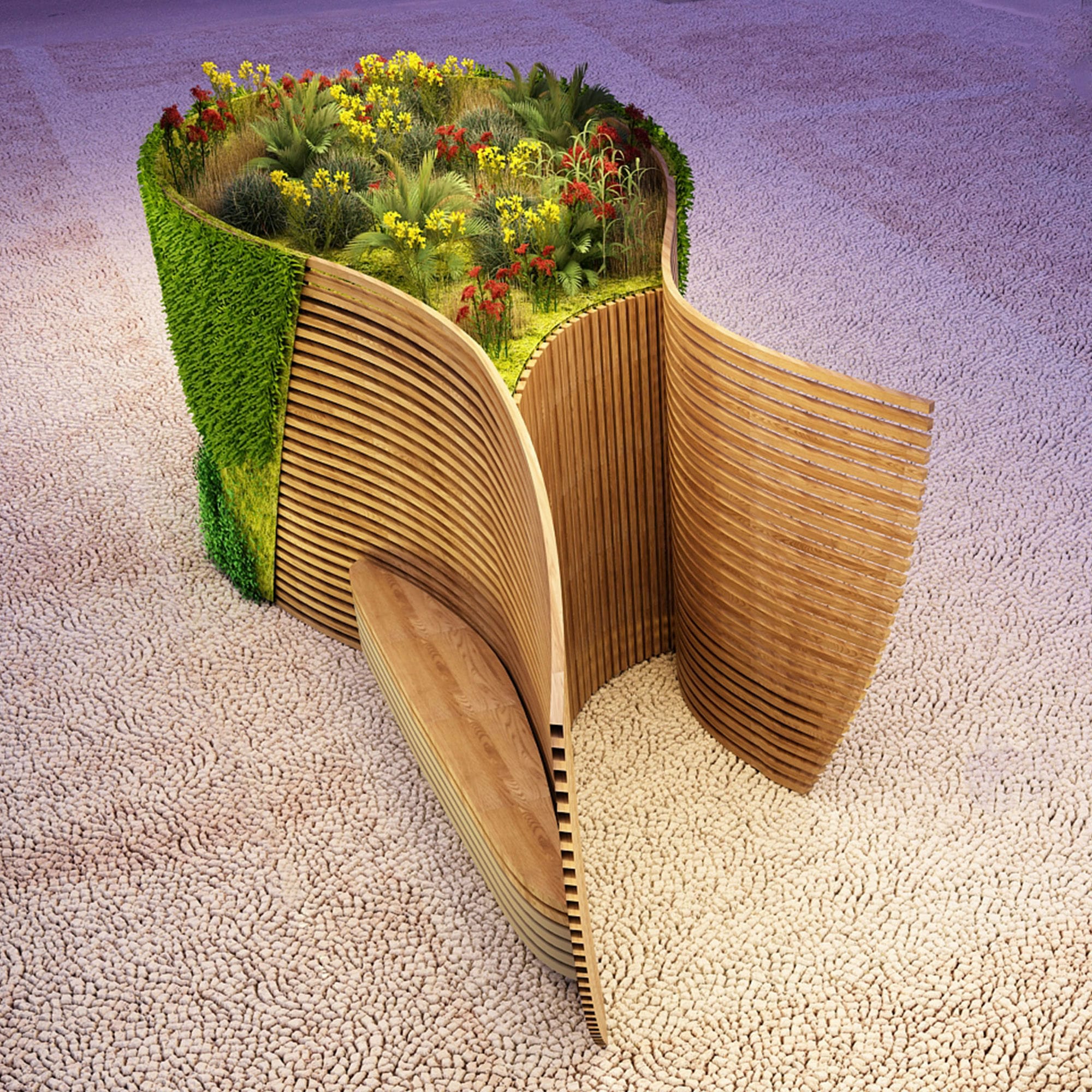 Herbbench - Nature-inspired Tulip Bench for Tourism Areas